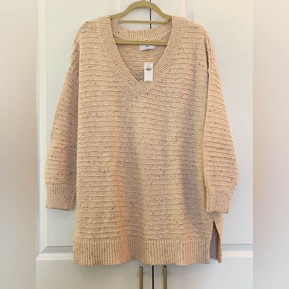 NWT! Old Navy Speckled Textured Rib-Knit Cream Cotton Tunic Sweater. Size 2x! - Picture 16 of 16
